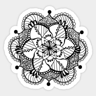 Black Mandala Floral Sticker